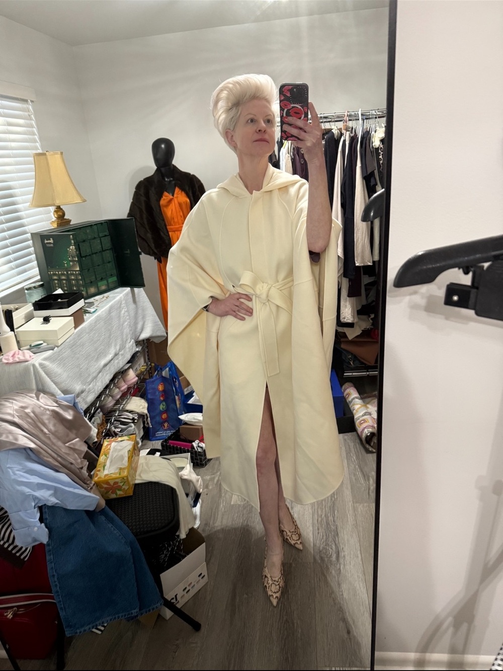 Mackage Cream Hooded Cape Coat - Picture 5 of 9